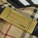 BURBERRY Nova Check Shoulder Bag PVC 2way Beige Gold Auth 140180-11