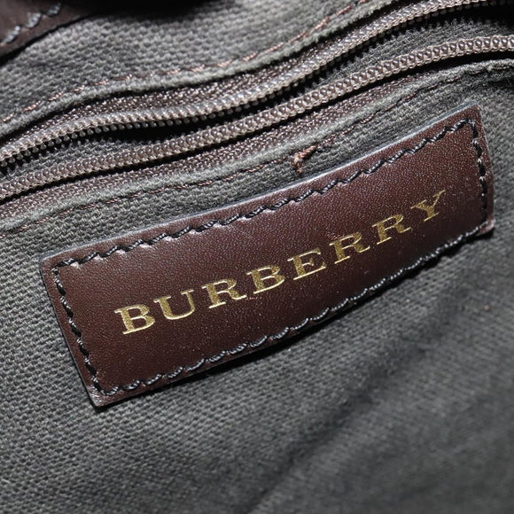 BURBERRY Nova Check Shoulder Bag PVC 2way Beige Gold Auth 140180