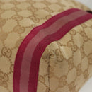 GUCCI GG Canvas Sherry Line Tote Bag Beige Gold Auth 140181-15