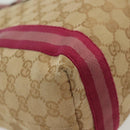 GUCCI GG Canvas Sherry Line Tote Bag Beige Gold Auth 140181-16