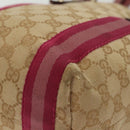 GUCCI GG Canvas Sherry Line Tote Bag Beige Gold Auth 140181-17