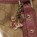 GUCCI GG Canvas Sherry Line Tote Bag Beige Gold Auth 140181-18