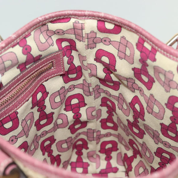 GUCCI GG Canvas Sherry Line Tote Bag Beige Gold Auth 140181