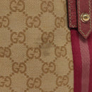 GUCCI GG Canvas Sherry Line Tote Bag Beige Gold Auth 140181-3