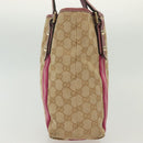 GUCCI GG Canvas Sherry Line Tote Bag Beige Gold Auth 140181-4