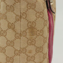GUCCI GG Canvas Sherry Line Tote Bag Beige Gold Auth 140181-6