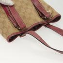 GUCCI GG Canvas Sherry Line Tote Bag Beige Gold Auth 140181-8