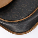 Christian Dior Honeycomb Canvas Shoulder Bag PVC Black Gold Auth 140185-11