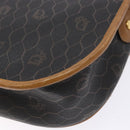 Christian Dior Honeycomb Canvas Shoulder Bag PVC Black Gold Auth 140185-12