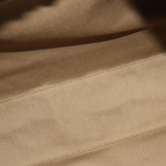 Salvatore Ferragamo Gancini Hand Bag Leather Khaki Silver Auth 140186