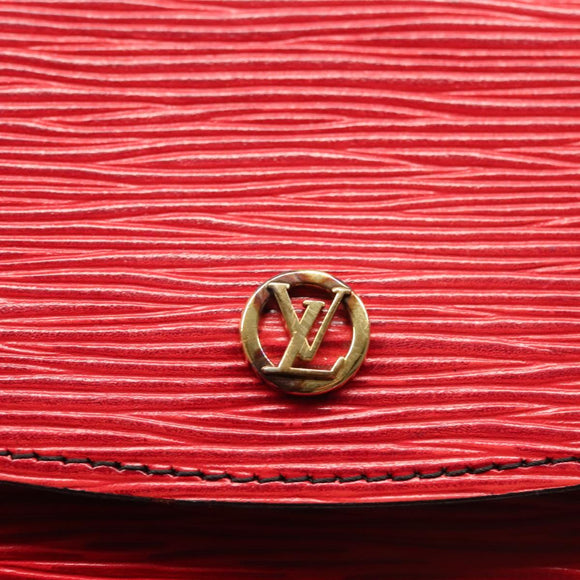 LOUIS VUITTON Epi Montaigne 23 Clutch Bag Red M52667 LV Auth 140189