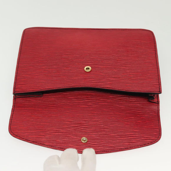 LOUIS VUITTON Epi Montaigne 23 Clutch Bag Red M52667 LV Auth 140189
