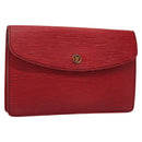 LOUIS VUITTON Epi Montaigne 23 Clutch Bag Red M52667 LV Auth 140189-1