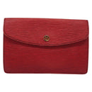 LOUIS VUITTON Epi Montaigne 23 Clutch Bag Red M52667 LV Auth 140189-13