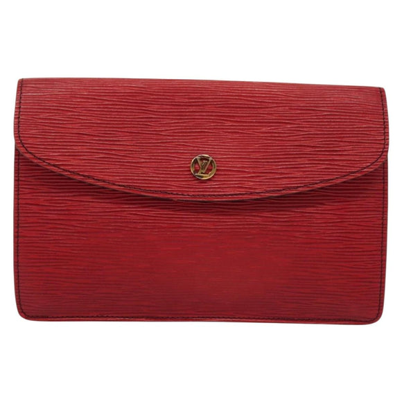 LOUIS VUITTON Epi Montaigne 23 Clutch Bag Red M52667 LV Auth 140189