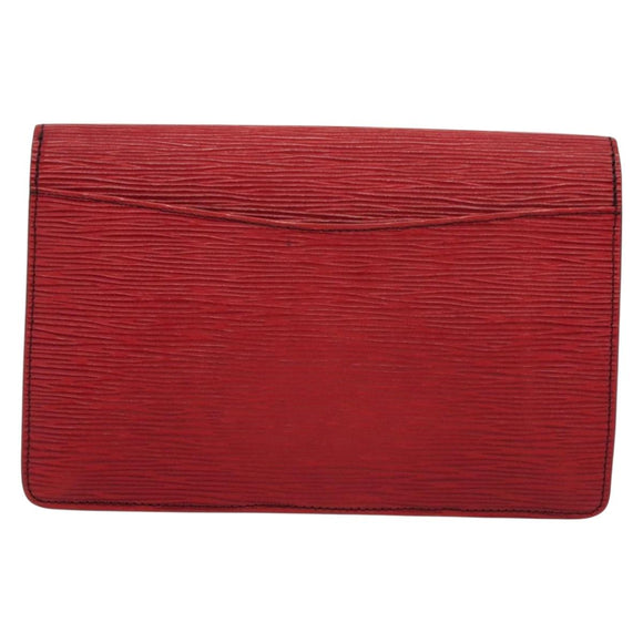 LOUIS VUITTON Epi Montaigne 23 Clutch Bag Red M52667 LV Auth 140189