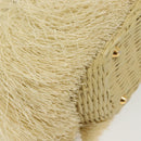 PRADA Hand Bag Raffia 2way Ivory Gold Auth 140191-16