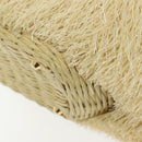 PRADA Hand Bag Raffia 2way Ivory Gold Auth 140191-17