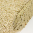 PRADA Hand Bag Raffia 2way Ivory Gold Auth 140191-18