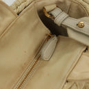 PRADA Hand Bag Raffia 2way Ivory Gold Auth 140191-9