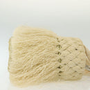 PRADA Hand Bag Raffia 2way Ivory Gold Auth 140191-3