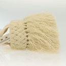 PRADA Hand Bag Raffia 2way Ivory Gold Auth 140191-4