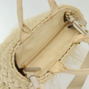 PRADA Hand Bag Raffia 2way Ivory Gold Auth 140191-6