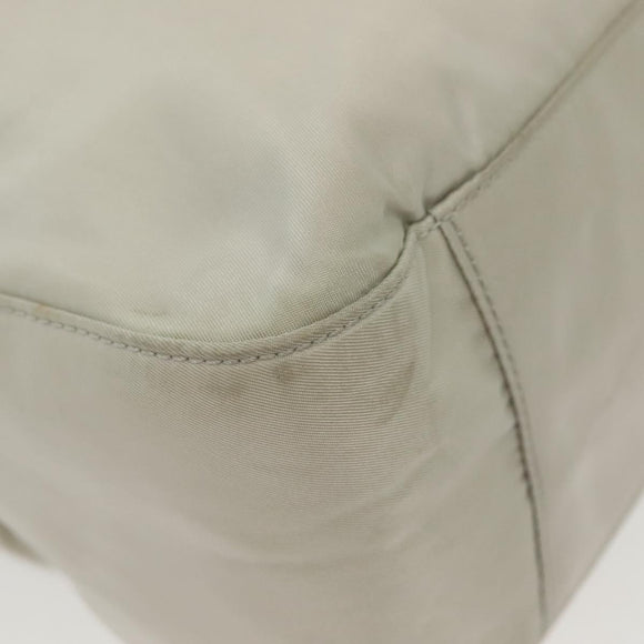 PRADA Shoulder Bag Nylon Ivory Silver Auth 140192