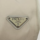 PRADA Shoulder Bag Nylon Ivory Silver Auth 140192-17