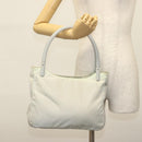 PRADA Shoulder Bag Nylon Ivory Silver Auth 140192-26