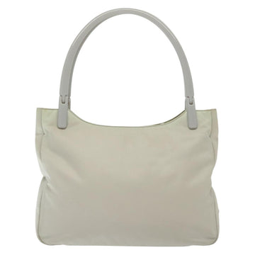 PRADA Shoulder Bag Nylon Ivory Silver Auth 140192 - 0