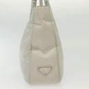 PRADA Shoulder Bag Nylon Ivory Silver Auth 140192-4