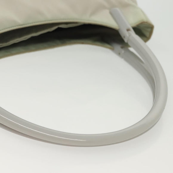 PRADA Shoulder Bag Nylon Ivory Silver Auth 140192