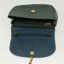 LOEWE Velazquez Hand Bag Leather Green Gold Auth 140193-10