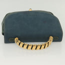 LOEWE Velazquez Hand Bag Leather Green Gold Auth 140193-6