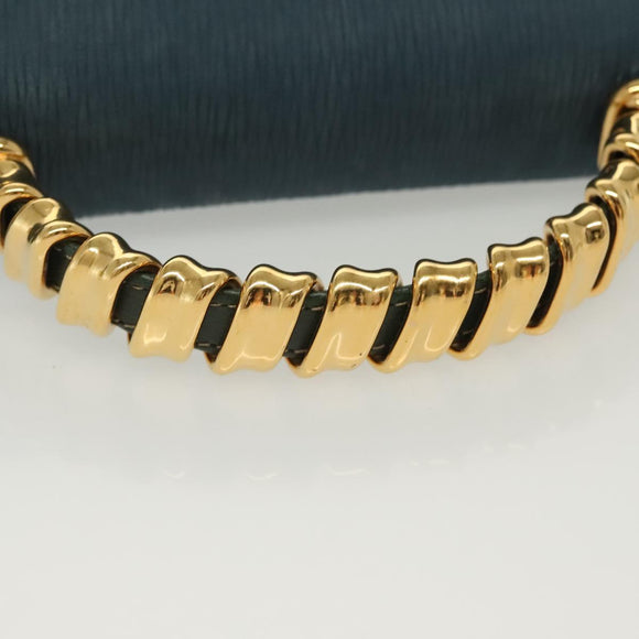 LOEWE Velazquez Hand Bag Leather Green Gold Auth 140193