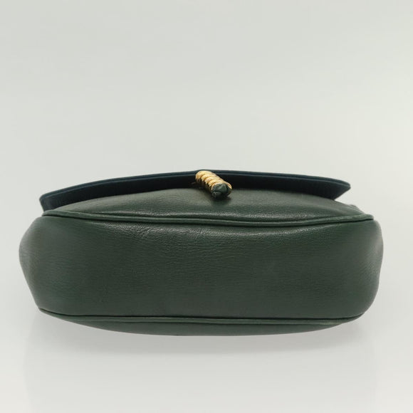 LOEWE Velazquez Hand Bag Leather Green Gold Auth 140193
