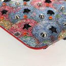 Christian Louboutin Shoulder Bag Sequin Red Silver Auth 140194V-15