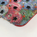 Christian Louboutin Shoulder Bag Sequin Red Silver Auth 140194V-18