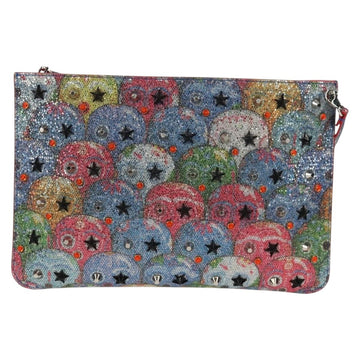 Christian Louboutin Shoulder Bag Sequin Red Silver Auth 140194V - 0