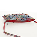 Christian Louboutin Shoulder Bag Sequin Red Silver Auth 140194V-6