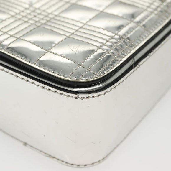 BURBERRY Chain Shoulder Bag Enamel Silver Auth 140195