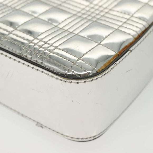 BURBERRY Chain Shoulder Bag Enamel Silver Auth 140195