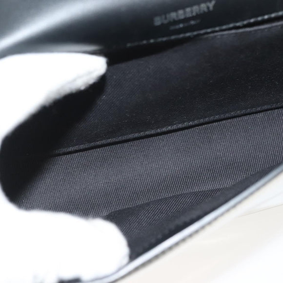 BURBERRY Chain Shoulder Bag Enamel Silver Auth 140195