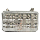 BURBERRY Chain Shoulder Bag Enamel Silver Auth 140195-13