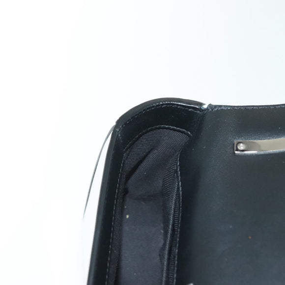 BURBERRY Chain Shoulder Bag Enamel Silver Auth 140195