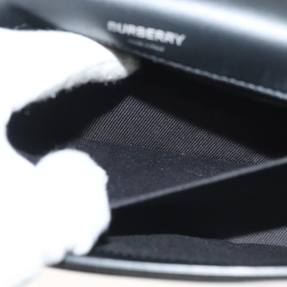 BURBERRY Chain Shoulder Bag Enamel Silver Auth 140195