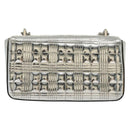 BURBERRY Chain Shoulder Bag Enamel Silver Auth 140195-2