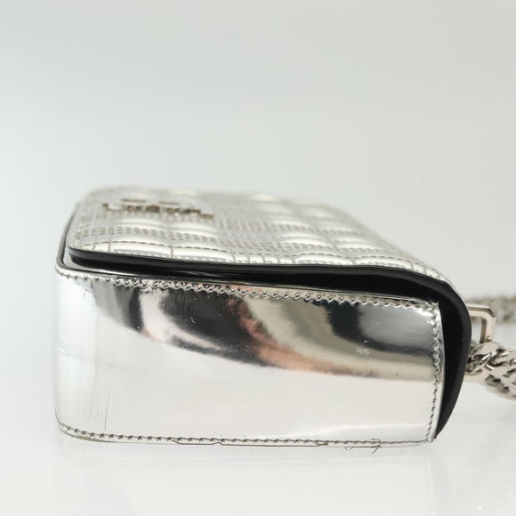 BURBERRY Chain Shoulder Bag Enamel Silver Auth 140195
