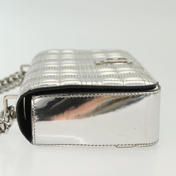 BURBERRY Chain Shoulder Bag Enamel Silver Auth 140195